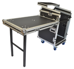 Cobra 12U + 10U Rack Case with Laptop Shelf & Side Table – Studio & Live
